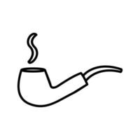 Unique Lit Smoking Pipe Vector Icon