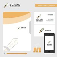 Sword Business Logo File Cover Visiting Card and Mobile App Design Vector Illustration