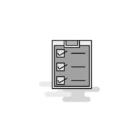 Checklist Web Icon Flat Line Filled Gray Icon Vector