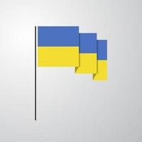 Ukraine waving Flag creative background vector