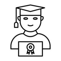 Unique Student Holding Degree Vector Icon