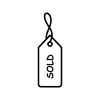 Unique Sold Tag Vector Icon