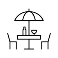 icono de vector de mesa de café único