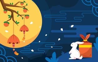 Happy Chuseok Background Concept vector