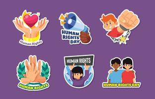 Human Right Day Sticker Pack vector