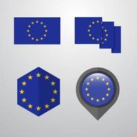 vector de conjunto de diseño de bandera de unión europea