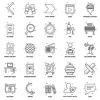 25 conjunto de iconos de línea de mezcla de concepto de negocio vector