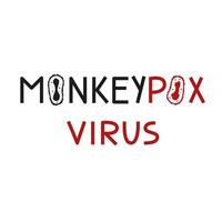 Lettering with the cells monkey pox virus informing about the spread of the disease vector