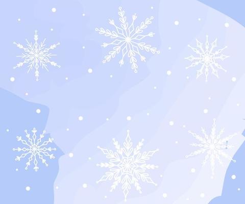 Set of hand-drawn snowflakes christmas design vector