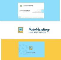 Beautiful ECG Logo and business card vertical Design Vector