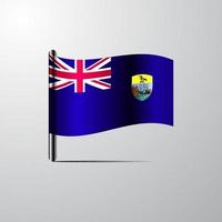 Saint Helena waving Shiny Flag design vector