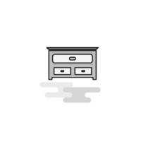 Cupboard Web Icon Flat Line Filled Gray Icon Vector