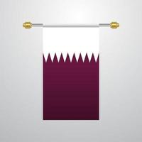 Qatar hanging Flag vector
