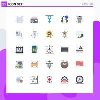 Pictogram Set of 25 Simple Flat Colors of been world gender support help Editable Vector Design Elements