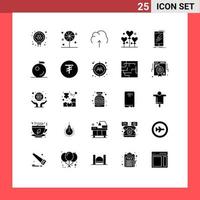 Modern Set of 25 Solid Glyphs and symbols such as device party cloud festival storage Editable Vector Design Elements