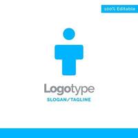 Avatar Male People Profile Blue Solid Logo Template Place for Tagline vector