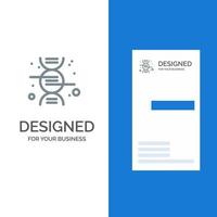 diseño de logotipo gris de ciencia de investigación de adn y plantilla de tarjeta de visita vector