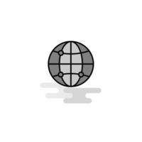 Globe Web Icon Flat Line Filled Gray Icon Vector