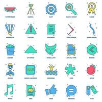 25 conjunto de iconos de color plano de mezcla de concepto de negocio vector