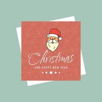 Christmas card design with elegant design with turquoise background vector
