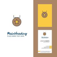 logotipo creativo de medalla y vector de diseño vertical de tarjeta de visita