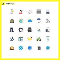 25 Thematic Vector Flat Colors and Editable Symbols of device computer bulb layout pause Editable Vector Design Elements