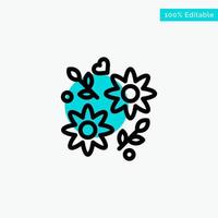 Flower Gift Love Wedding turquoise highlight circle point Vector icon