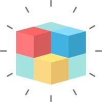 box labyrinth puzzle solution cube Flat Color Icon Vector