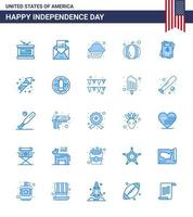 25 Creative USA Icons Modern Independence Signs and 4th July Symbols of wedding invitation mail usa festival american Editable USA Day Vector Design Elements