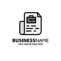 Document Job File Bag Business Logo Template Flat Color vector