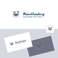 Bat vector logotype with business card template Elegant corporate identity Vector