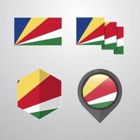 Seychelles flag design set vector