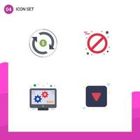 Modern Set of 4 Flat Icons and symbols such as circulation promotion market pill play button Editable Vector Design Elements