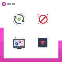 Modern Set of 4 Flat Icons and symbols such as circulation promotion market pill play button Editable Vector Design Elements