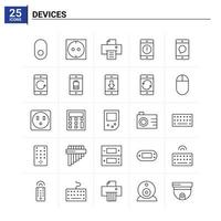 25 Devices icon set vector background