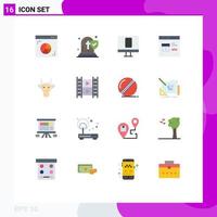 16 Universal Flat Color Signs Symbols of animals development control develop browser Editable Pack of Creative Vector Design Elements