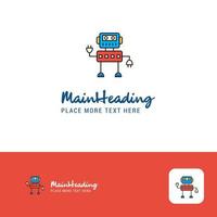 Creative Robotics Logo Design Flat color Logo place for Tagline Vector Illustration