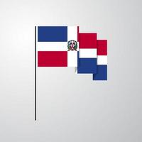 Dominican Republic waving Flag creative background vector