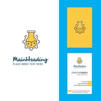 Flask Creative Logo and business card vertical Design Vector