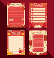 Journal Template Chinese New Year Table Pages vector