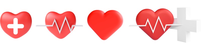 3d hart achtergrond, hartslag, rood hart tarief. medisch concept, Gezondheid controleren, bloed druk meting, mooi zo Gezondheid zorg, gezond pols, medisch pulsometer element. vorm ontwerp PNG het dossier