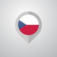 Map Navigation pointer with Czech Republic flag design vector