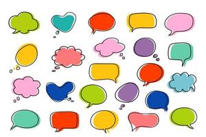 Set of hand drawn speech bubbles for design vector