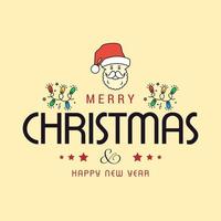 Merry Christmas card with creative design and light background vector