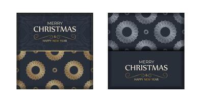 Christmas card design with gold and black background vector