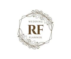 RF Initials letter Wedding monogram logos collection, hand drawn modern minimalistic and floral templates for Invitation cards, Save the Date, elegant identity for restaurant, boutique, cafe in vector