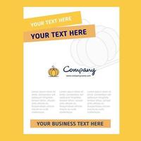 Pumpkin Title Page Design for Company profile annual report presentations leaflet Brochure Vector Background