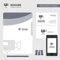 Camcoder Business Logo File Cover Visiting Card and Mobile App Design Vector Illustration