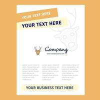 Reindeer Title Page Design for Company profile annual report presentations leaflet Brochure Vector Background