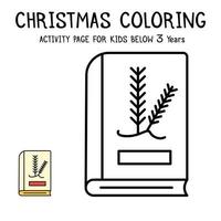 Libro de actividades navideñas para colorear para niños menores de 3 años vector